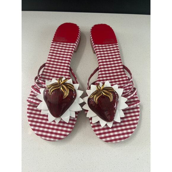 Jeffrey Campbell Women's Abeegail Gingham Slide Sandals Size 8.5 - Picture 2 of 9